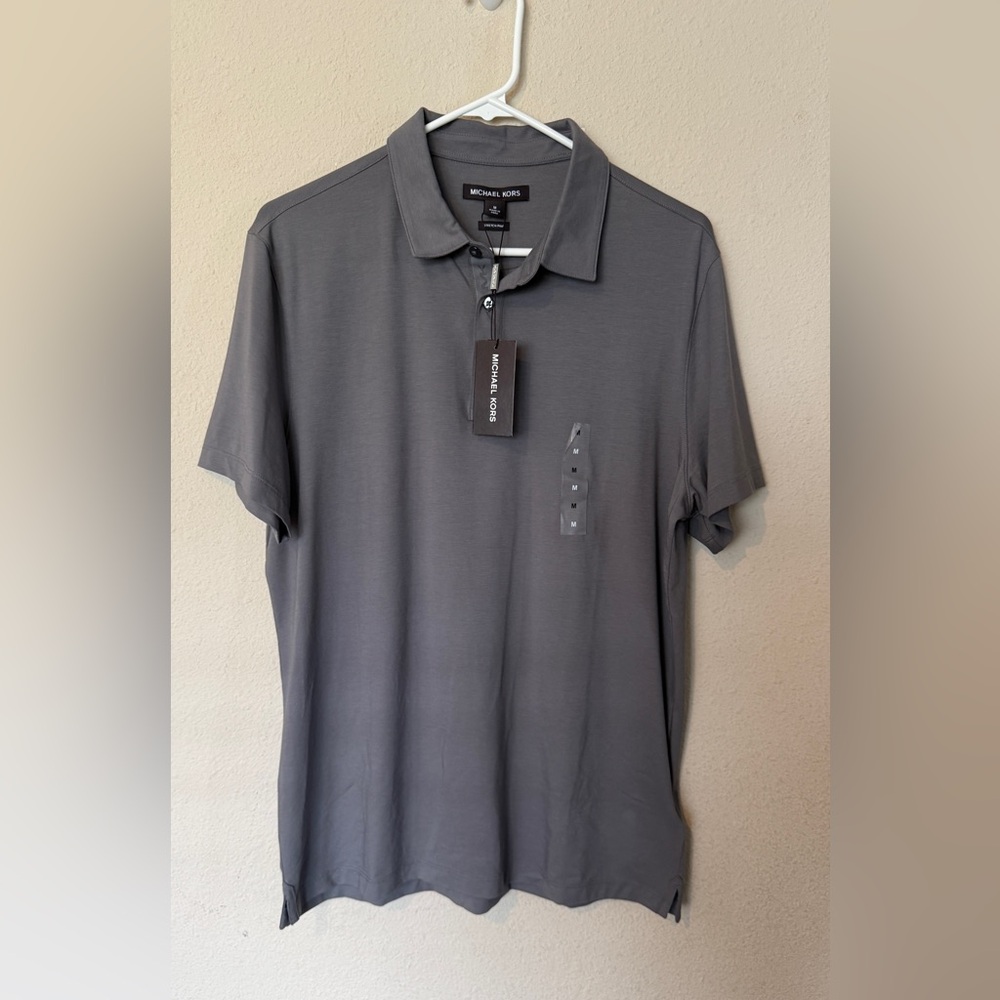 Michael Kors Gray Polo Shirt for Men. Size Medium